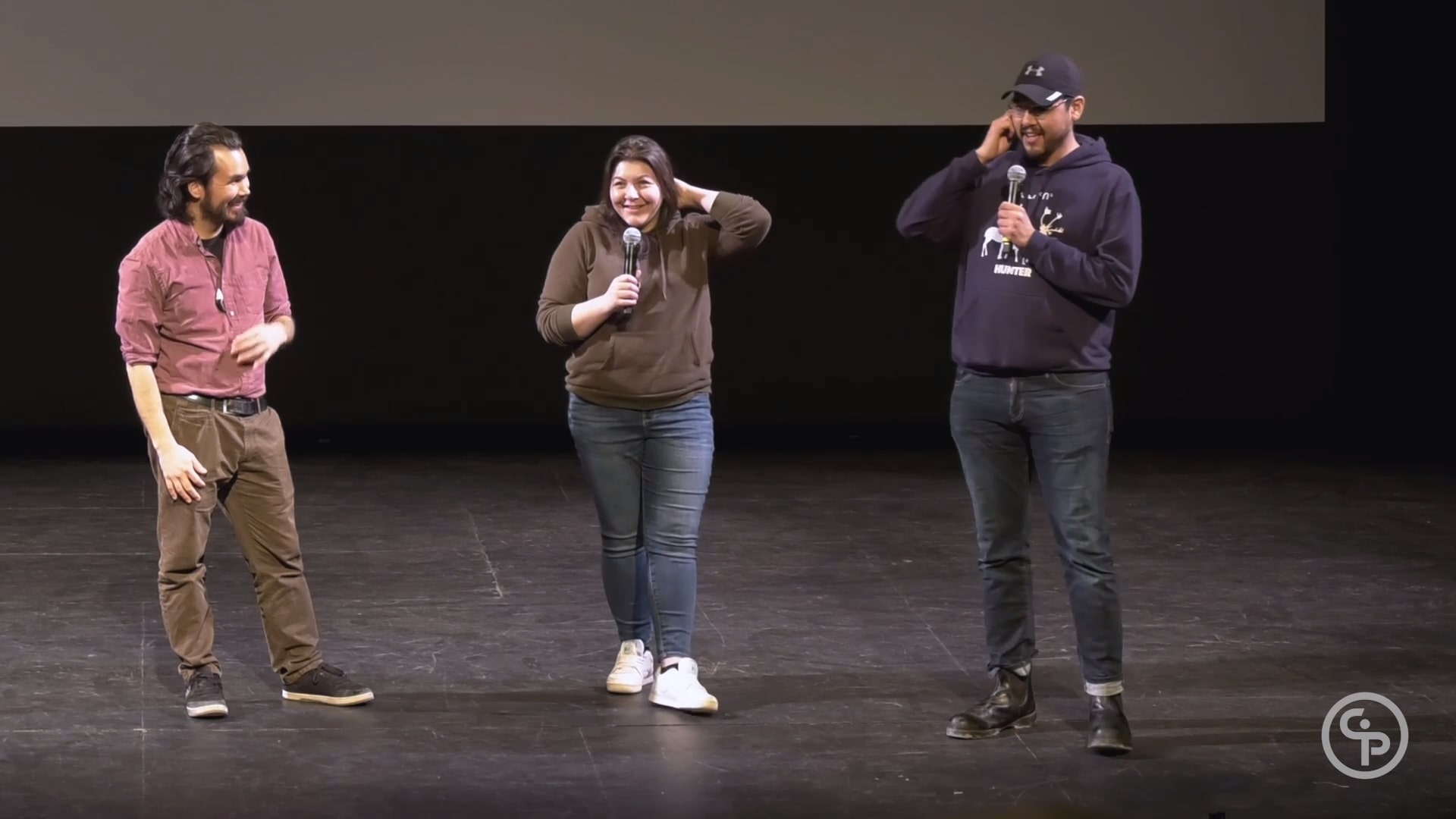 Still from Q&A with Gabriel Nuraki Koperqualuk, Stephen Agluvak Puskas and Nancy Saunders