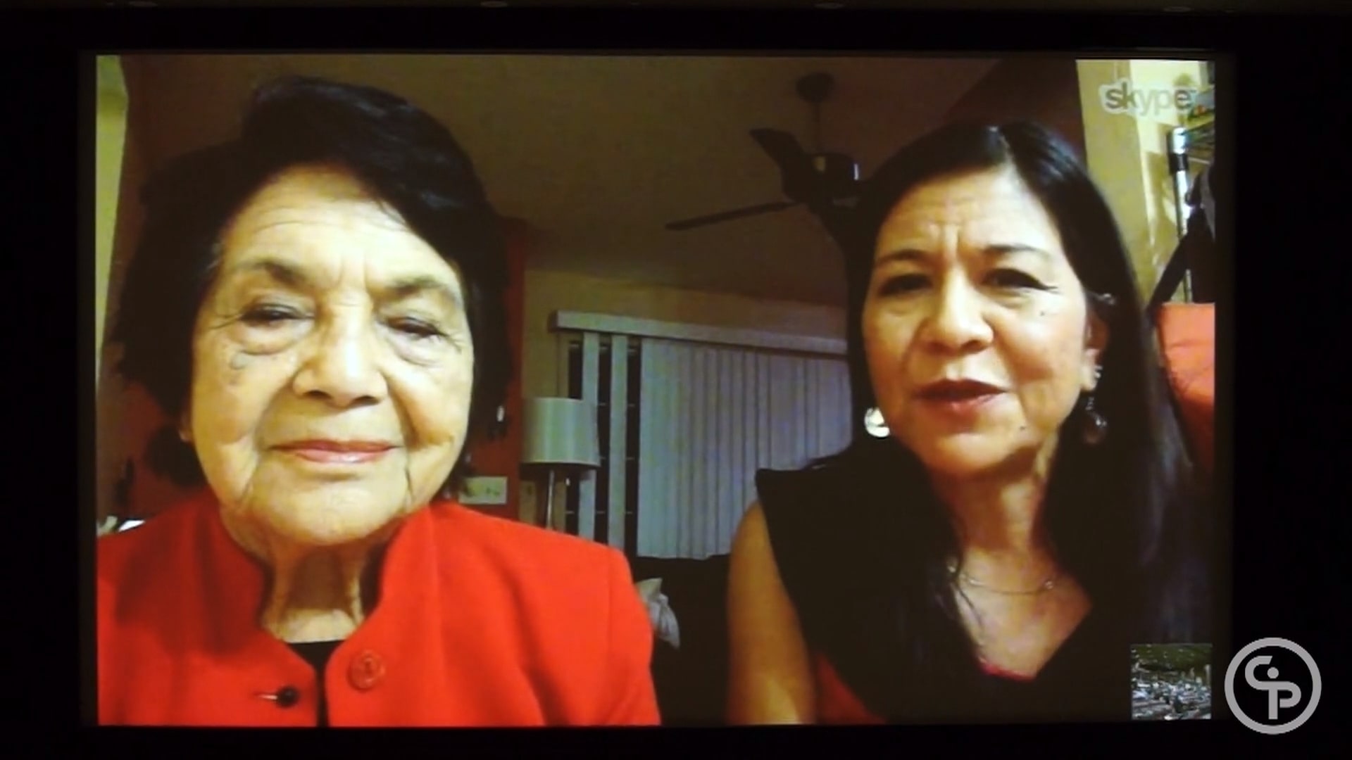 Still from Q&A with Dolores Huerta and her daughter Juanita “Juana” Chavez