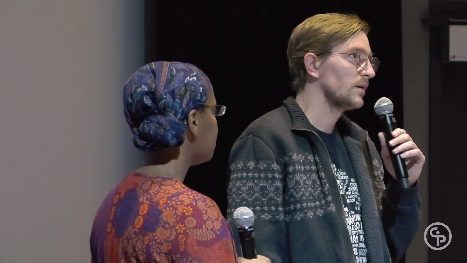 Still from Q&A with Jennie-Laure Sully and Nik Barry-Shaw