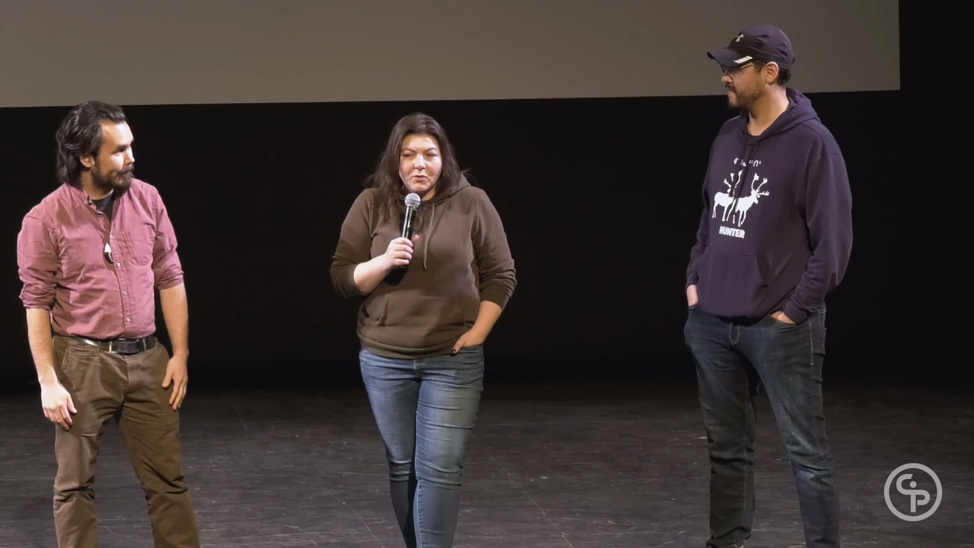 Still from Q&A with Gabriel Nuraki Koperqualuk, Stephen Agluvak Puskas and Nancy Saunders