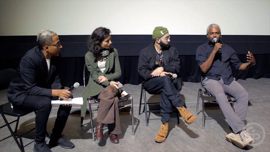 Still from Q & A at the Nations & Migrations Launch Screening of George Kurian’s THE CROSSING