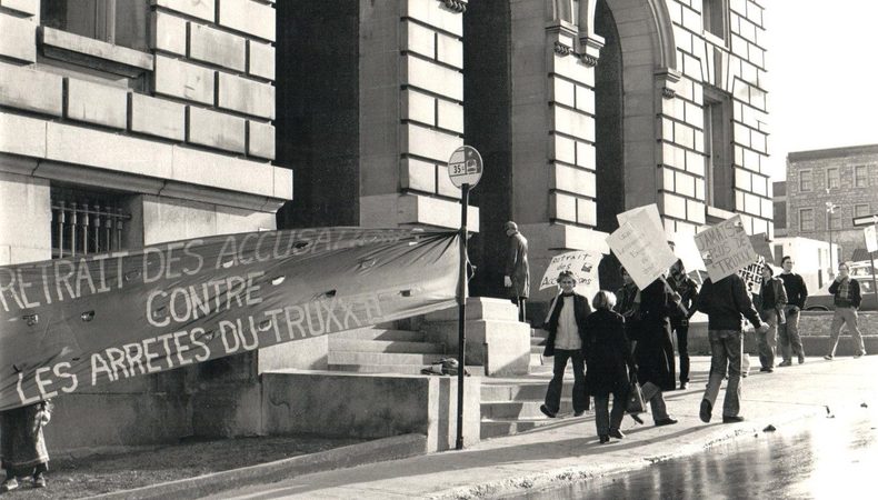 TRUXX Archival photo of protest. Source: Tourisme Montréal website.