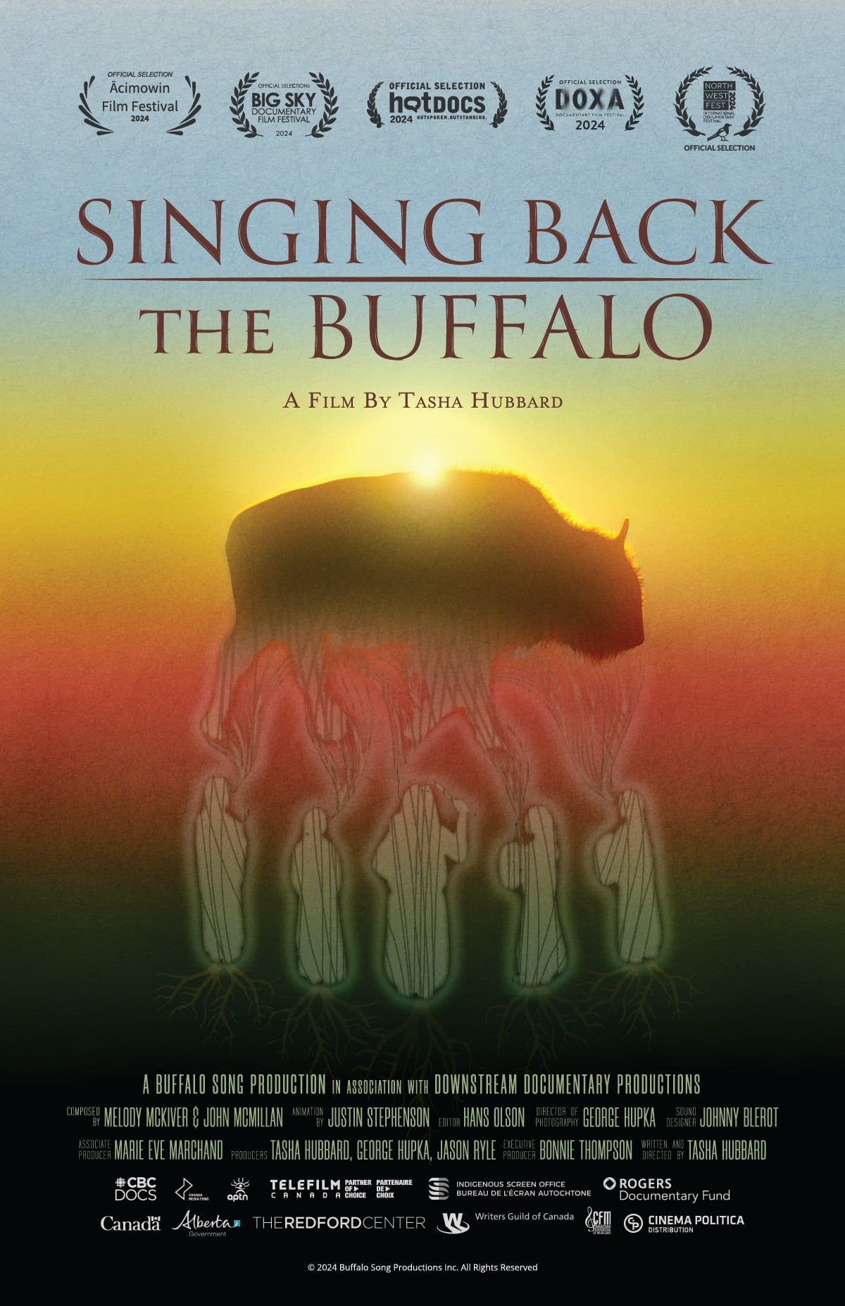 Official film poster for Singing Back the Buffalo