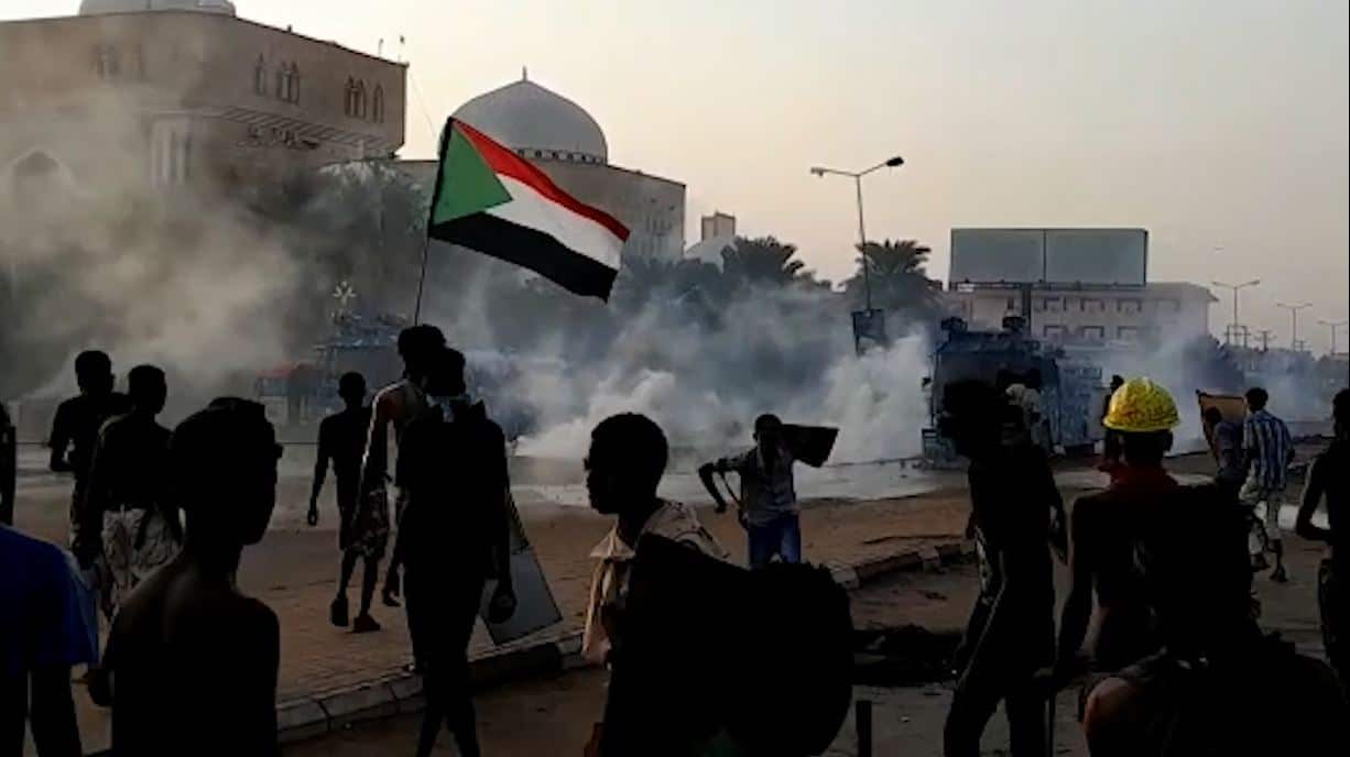 Still from Sabren — a powerful depiction of Sudanese protest movements following the October 2021 coup, capturing resilience and defiance amid unrest.