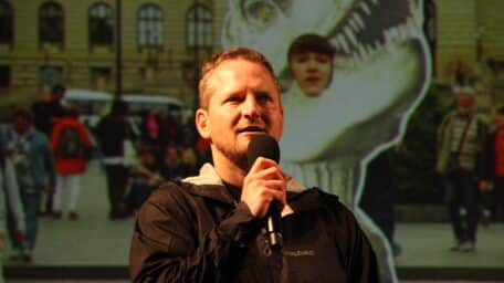 Portrait of filmmaker Vladimir Turner, director of Urban Disobedience Toolkit.